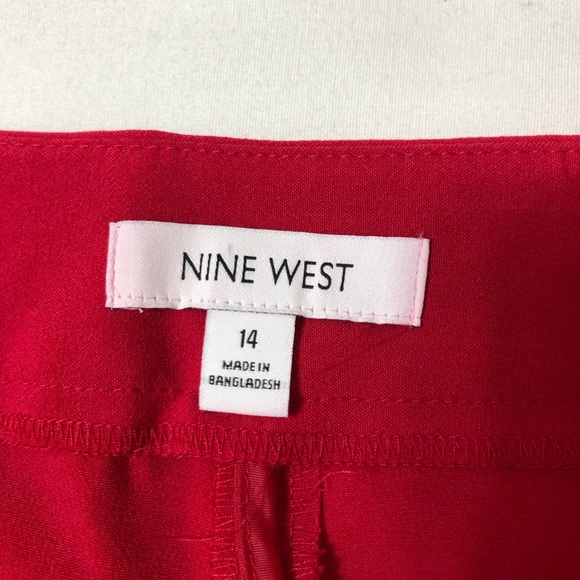 Nine West Waist Band Skinny Leg Crimson Red Versatile Stretch Pants Trousers 14 - Picture 7 of 15